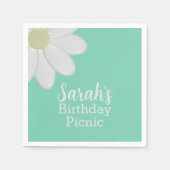 Serviette En Papier Daisy Mint Green Anniversaire Pique-nique serviett (Devant)