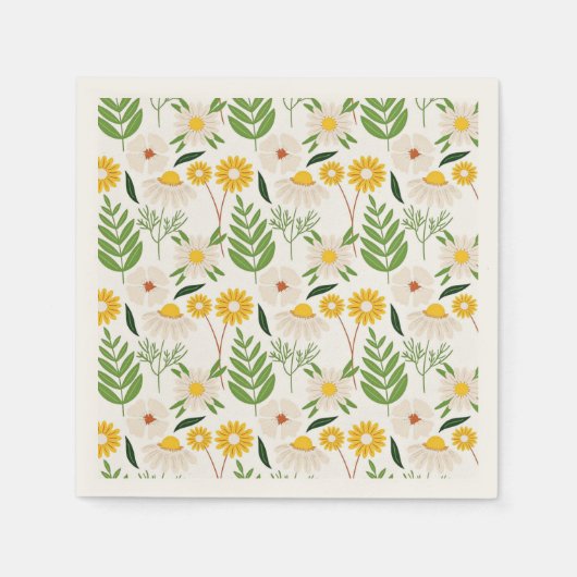 Serviette En Papier Daisy Motif, (Devant)