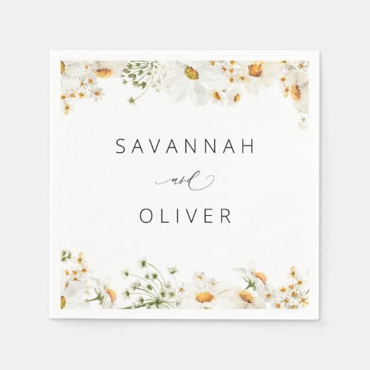 Serviette En Papier Daisy Nom floral ou serviettes Monogram (Devant)