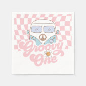Serviette En Papier Daisy & Retro Van Pink Super 1er anniversaire (Devant)