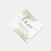 Serviette En Papier Daisy. Rustic Flowers. Mariage floral (Coin)