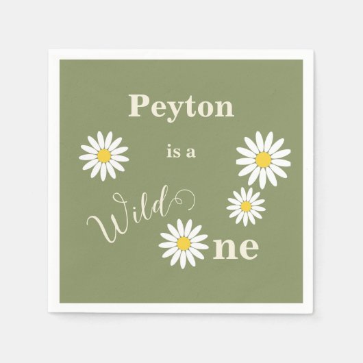 Serviette En Papier Daisy Wild Un premier anniversaire (Devant)