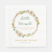 Serviette En Papier Daisy Wreath Little Miracle Baby shower Scripture (Devant)