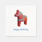 Serviette En Papier Dala Horse Anniversaire Papier Napkins (Devant)