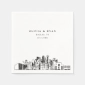 Serviette En Papier Dallas Skyline Mariage Papier Cocktail Napkin (Devant)