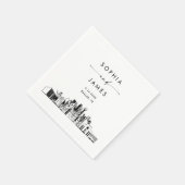 Serviette En Papier Dallas Skyline Modern Mariage Cocktail (Coin)