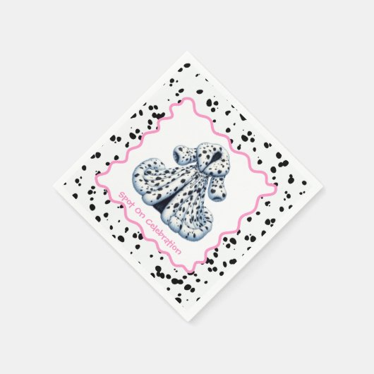 Serviette En Papier Dalmatie Imprimer Anniversaire | Black and White p (Coin)