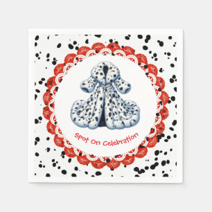Serviette En Papier Dalmatie Imprimer Anniversaire   Black and White p