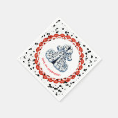 Serviette En Papier Dalmatie Imprimer Anniversaire | Black and White p (Coin)