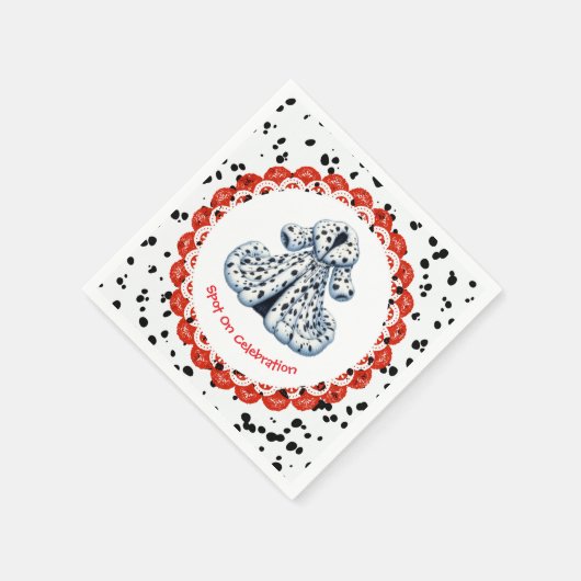 Serviette En Papier Dalmatie Imprimer Anniversaire | Black and White p (Coin)