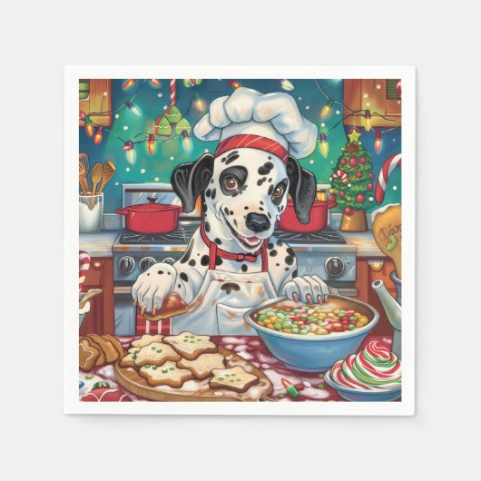 Serviette En Papier Dalmatie : Noël festif (Devant)