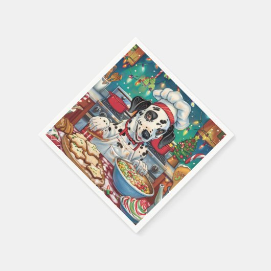 Serviette En Papier Dalmatie : Noël festif (Coin)