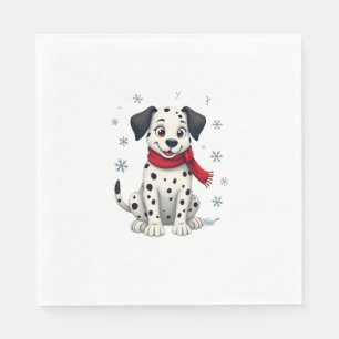 Serviette En Papier Dalmatie Snowy Fun chien