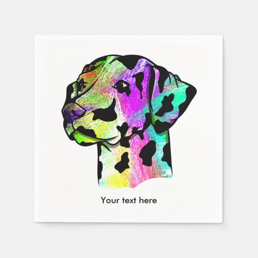 Serviette En Papier Dalmatien coloré (Devant)