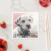 Serviette En Papier Dalmatien Nez en Coeur (En situation)