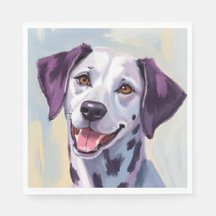 Serviette En Papier Dalmatien Peinture aquarelle de chien personnali