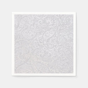 Serviette En Papier Damas blanc