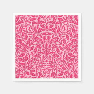 Serviette En Papier Damas florales Art Nouveau, rose profond de Fuchsi