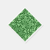 Serviette En Papier Damas florales Art Nouveau, vert émeraude (Coin)