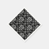 Serviette En Papier Damas noir et blanc (Coin)