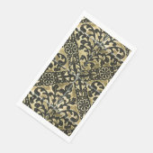 Serviette En Papier Damas noir et or (Coin)