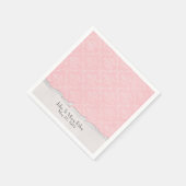 Serviette En Papier Damas rose avec bordure déchirée (Coin)