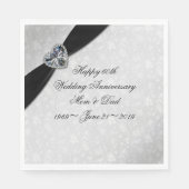 Serviette En Papier Damask 60e anniversaire de Mariage (Devant)