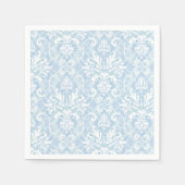 Serviette En Papier Damask bleu et blanc (Devant)