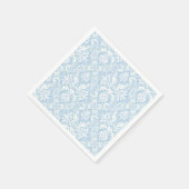 Serviette En Papier Damask bleu et blanc (Coin)