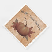 Serviette En Papier Damask, Citrouille de Thanksgiving | Orange (Coin)