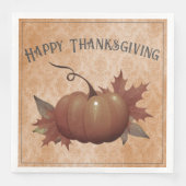 Serviette En Papier Damask, Citrouille de Thanksgiving | Orange (Devant)