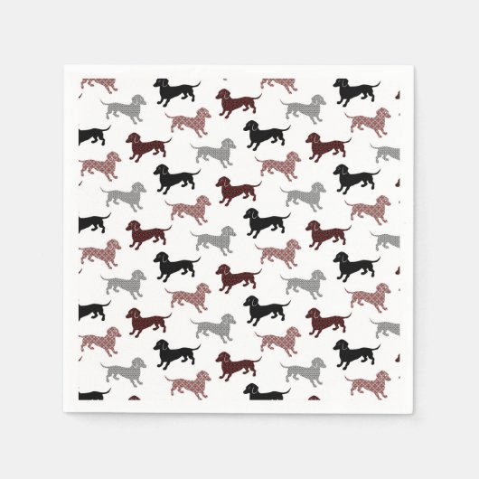 Serviette En Papier Damask Dachshunds Motif de vacances (Devant)