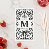 Serviette En Papier Damask Glam Monogramme Halloween (En situation)