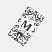 Serviette En Papier Damask Glam Monogramme Halloween (Coin)