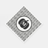 Serviette En Papier Damask Glam Monogramme Halloween Citrouille (Coin)