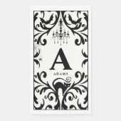 Serviette En Papier Damask Glam Monogramme Halloween Papier Serviettes (Devant)