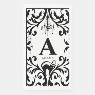 Serviette En Papier Damask Glam Monogramme Halloween Papier Serviettes