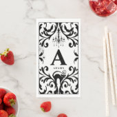 Serviette En Papier Damask Glam Monogramme Halloween Papier Serviettes (En situation)