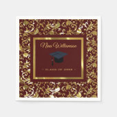 Serviette En Papier Damask Or Et Casquette (Devant)