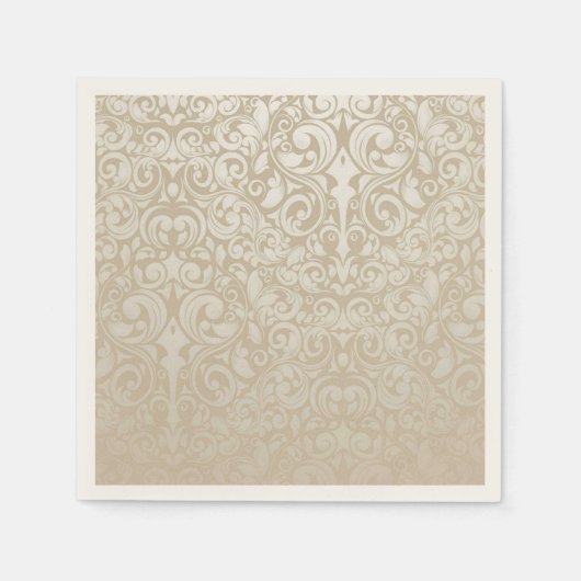 Serviette En Papier Damask Pattern Papier Cocktail Serviettes (Devant)