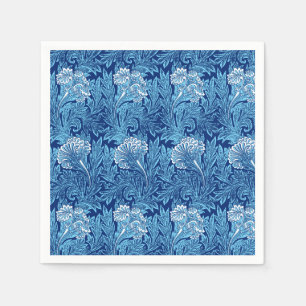 Serviette En Papier Damassé, cobalt et bleu-clair Jacobean de fleur
