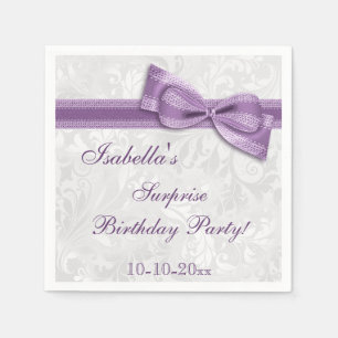 Serviette En Papier Damassé et arc de fête d'anniversaire de SURPRIS