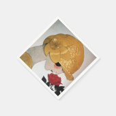 SERVIETTE EN PAPIER DAME AVEC ROSE ROUGE (Coin)