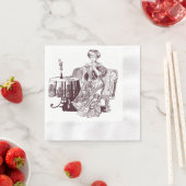 Serviette En Papier dame boit du thé (En situation)