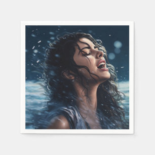 Serviette En Papier Dame chantante