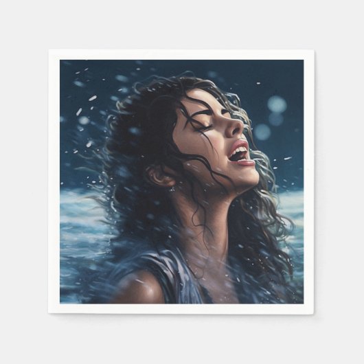 Serviette En Papier Dame chantante (Devant)