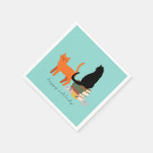 Serviette En Papier Dame Chat Heureux (Coin)