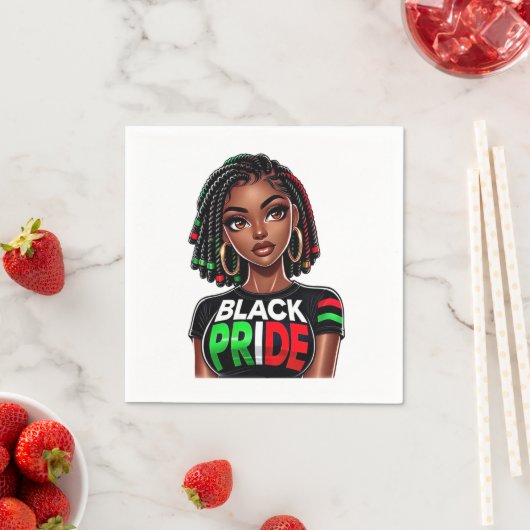 Serviette En Papier Dame de Black Pride (En situation)