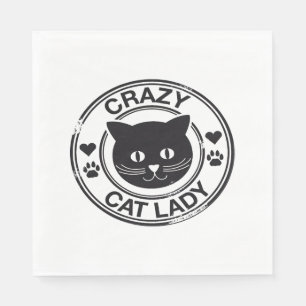 Serviette En Papier dame de chat fou