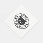 Serviette En Papier dame de chat fou (Coin)